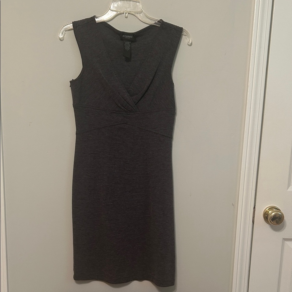 Alyn Paige Dark Gray V-Neck Mini Dress